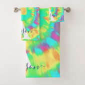 Tie dye gepersonaliseerd  bad handdoek (Insitu)