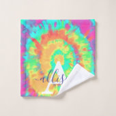 Tie dye gepersonaliseerd  bad handdoek (Wasdoekje)
