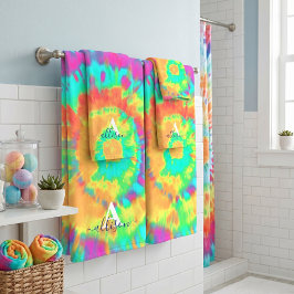 Tie dye gepersonaliseerd  bad handdoek