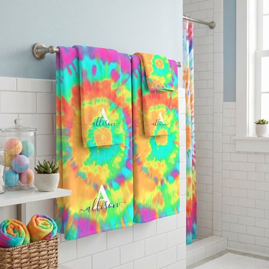 Tie dye gepersonaliseerd  bad handdoek