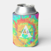 Tie dye gepersonaliseerd  blikjeskoeler (Blikje Voorkant)