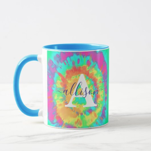 Tie dye gepersonaliseerd mok (Links)