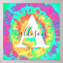 Tie dye gepersonaliseerd  poster