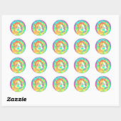 Tie dye gepersonaliseerd  ronde sticker (Vel)
