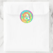 Tie dye gepersonaliseerd  ronde sticker (Tas)