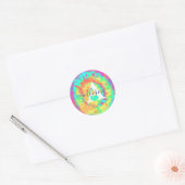Tie dye gepersonaliseerd  ronde sticker (Envelop)