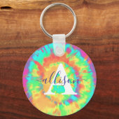 Tie dye gepersonaliseerd  sleutelhanger (Voorkant)