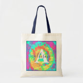 Tie dye gepersonaliseerd  tote bag (Voorkant)