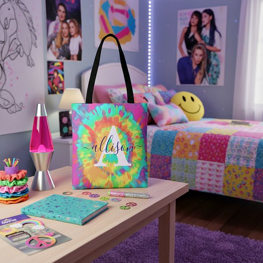 Tie dye gepersonaliseerd  tote bag