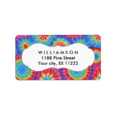 Tie Dye gepersonaliseerde partij gunst labels of l (Voorkant)