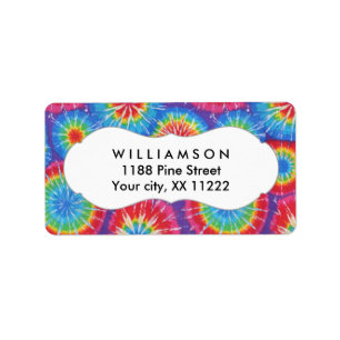 Tie Dye gepersonaliseerde partij gunst labels of l