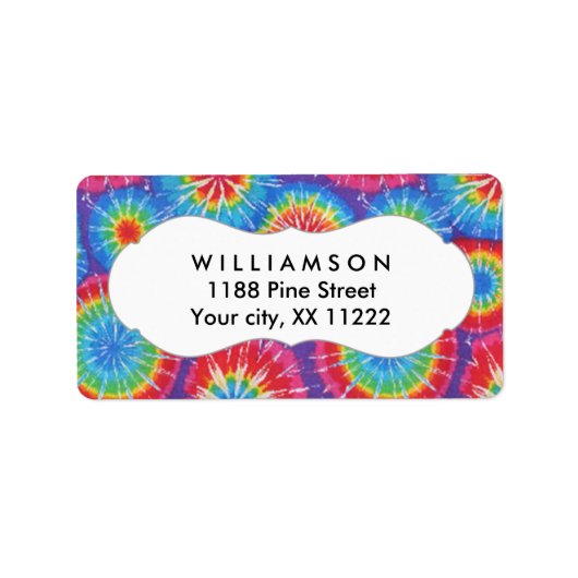 Tie Dye gepersonaliseerde partij gunst labels of l (Voorkant)