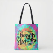 Tie dye gepersonaliseerde strand spullen tote bag (Voorkant)