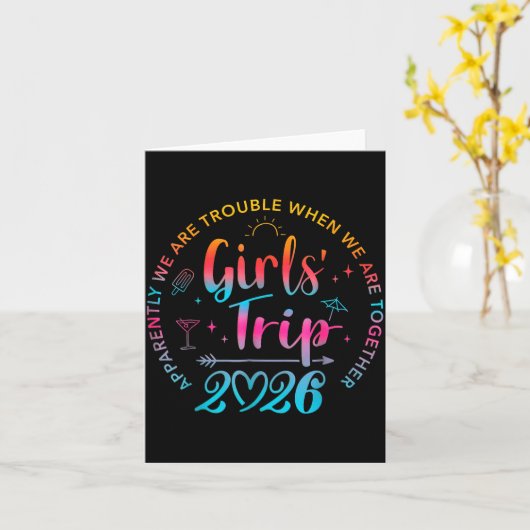 Tie Dye Girls Trip 2026 Trouble When We Are Togeth Kaart (Gele Bloem)