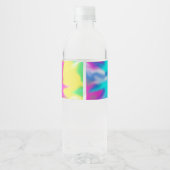 Tie Dye Glow Birthday Party Waterfles Etiket (Achterkant)
