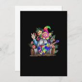 Tie Dye Gnome Peace Spelling Guitar Hippie Gnome C Kaart (Voorkant / Achterkant)