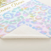 *~* Tie Dye Gold Leopard Spots Pastel Sherpa Deken (3/4)