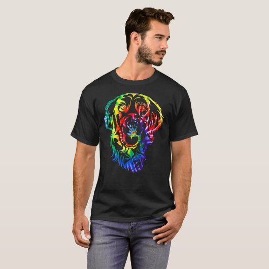 Tie Dye Golden Retriever Tie Dye Dog T-shirt (Voorkant volledig)