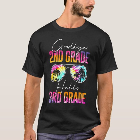 Tie Dye Goodbye 2e graad Afstuderen Hallo 3e Gra T-shirt (Voorkant)