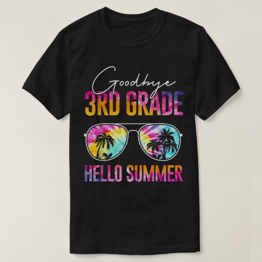 Tie Dye Goodbye 3e graad Hallo Summer last Day of T-shirt (Design voorkant)