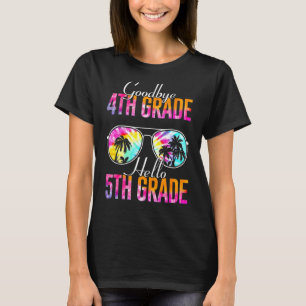 Tie Dye Goodbye 4e graad Hallo 5e graad leraar T-shirt