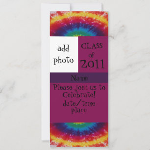 Tie Dye Graduation Party Invitation Kaart
