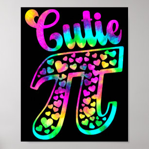 Tie Dye Grappige Moppie 3,14 Pi Getal Symbool Wisk Poster