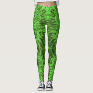 TIE DYE GREEN LEGGINGS