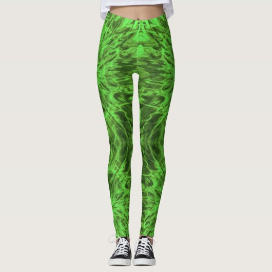 TIE DYE GREEN LEGGINGS (Voorkant)
