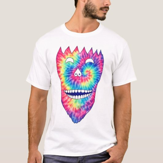 Tie-Dye Grinnende Schedel T-shirt (Voorkant)