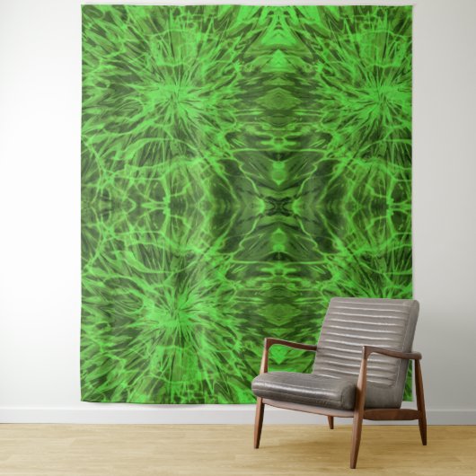 TIE DYE GROEN WANDKLEED (In situ)