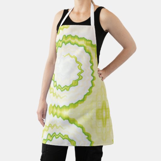Tie dye Groene chartreuse witte werveling funky re Schort (Insitu)