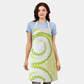 Tie dye Groene chartreuse witte werveling funky re Schort (Gedragen)