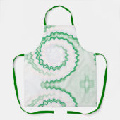 Tie dye Groene witte werveling funky retro patroon Schort (Voorkant)