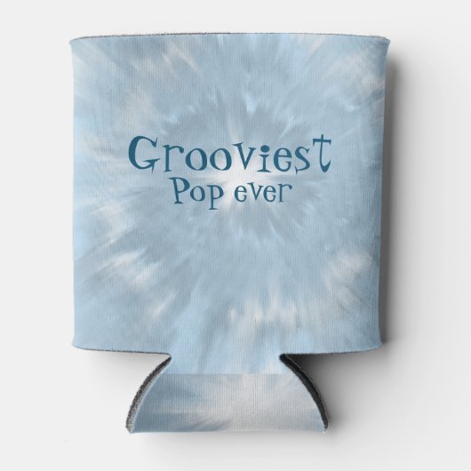 Tie dye grooviest pop koelbox in denim tinten blikjeskoeler (Voorkant)