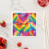 Tie Dye Groovy Hearts Kleurrijk Sinaasappel, Rood, Servet (Insitu)