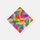 Tie Dye Groovy Hearts Kleurrijk Sinaasappel, Rood, Servet (Hoek)