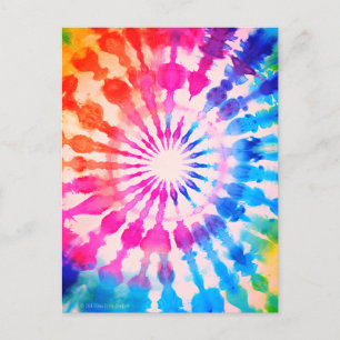 Tie Dye Groovy Hippie Bold Kleurrijk Ontwerp Briefkaart