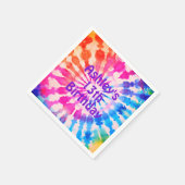 Tie Dye Groovy Hippie Bold Kleurrijke Verjaardag Servet (Hoek)