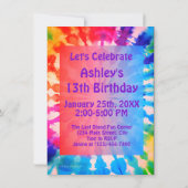 Tie Dye Groovy Hippie Custom Verjaardagsfeest Kaart (Achterkant)