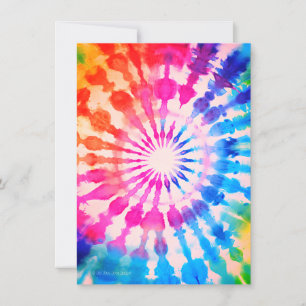 Tie Dye Groovy Hippie Custom Verjaardagsfeest Kaart