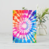 Tie Dye Groovy Hippie Custom Verjaardagsfeest Kaart (Staand voorkant)