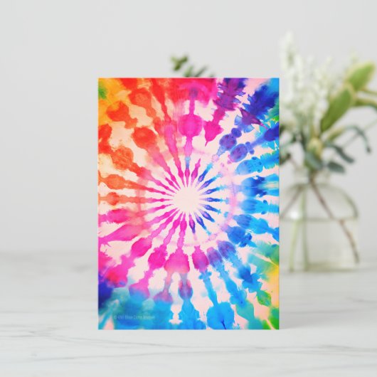 Tie Dye Groovy Hippie Custom Verjaardagsfeest Kaart (Staand voorkant)