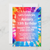 Tie Dye Groovy Hippie Custom Verjaardagsfeest Kaart (Achterkant)