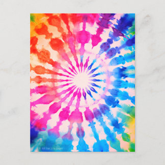 Tie Dye Groovy Hippie Kleurrijk Design Briefkaart