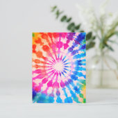 Tie Dye Groovy Hippie Kleurrijk Ontwerp Briefkaart (Staand voorkant)