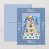 TIE DYE GROOVY SNOWMAN, VREDE OP AARDE CHRISTMAS FEESTDAGENKAART (Voorkant / Achterkant)