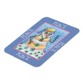 TIE DYE GROOVY SNOWMAN, VREDE OP AARDE CHRISTMAS MAGNEET (Linkerzijde)