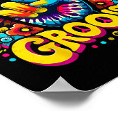 Tie Dye Groovy Vredesteken Hippie Poster (Hoek)