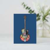 Tie Dye Guitar Briefkaart (Staand voorkant)